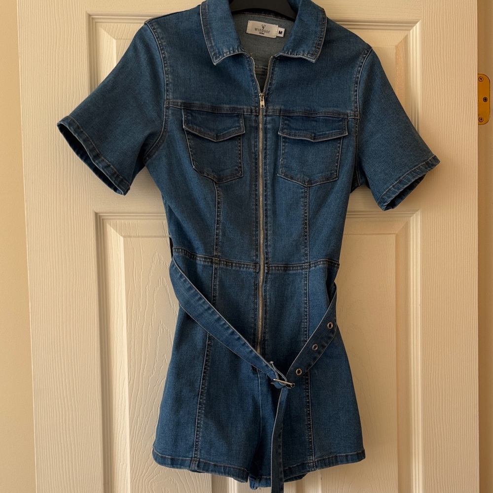 Windsor Blue Denim Zip-Front Top
